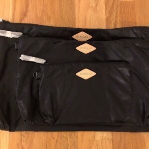NEW! MZ Wallace Nylon Pouch Travel Bag Organizer Cosmetic Makeup Bag Black LARGE